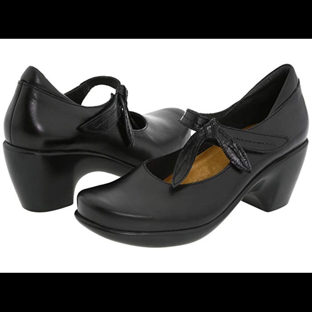 New naot black dress shoes with velcro closure